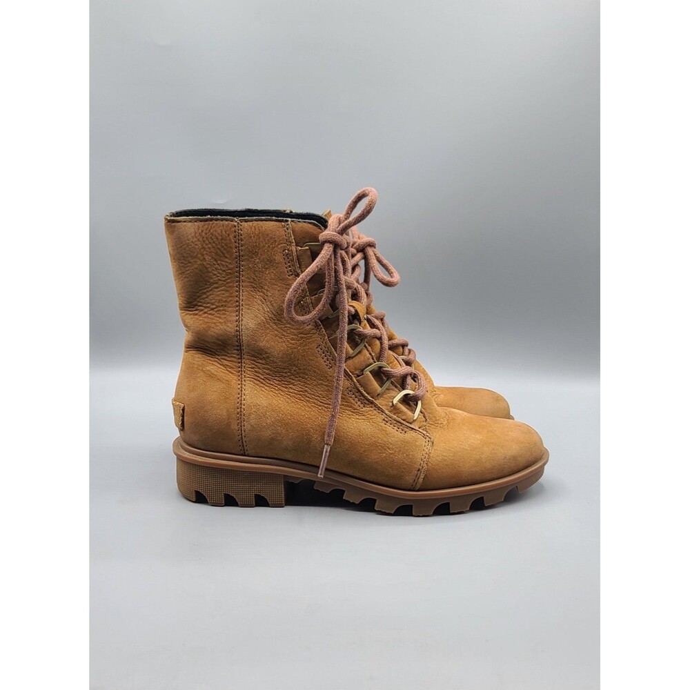 Sorel Phoenix Lace Waterproof Boots Womens US 6 EUR 37 Camel Brown Leather - Picture 10 of 12